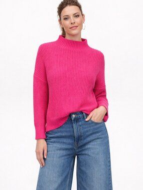 Cupcakes & Cashmere Pink Knit Sweater Size S 100% Cotton